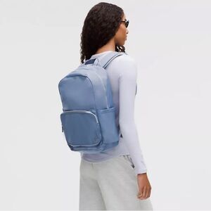 NWT Blue Everywhere Backpack 22L *Metal Hardware Washed Denim/Sheer Oak/Silver